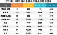 11月钦州商品房销售数据新鲜出炉